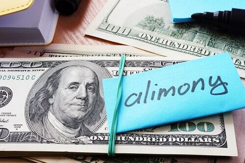 money tied with alimony note